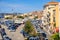 La Maddalena, Sardinia, Italy - Panoramic view of La Maddalena port quarter - Porto di Cala Gavetta - at the Via Amendola street