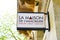 La maison de l`immobilier french group credit agricole bank logo and text sign real