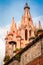 La Parroquia, the famous pink church in the picturesque town of