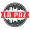 La Paz, Bolivia Round Travel Stamp. Icon Skyline City Design. Seal Tourism Vector Badge Illustration.
