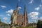 La Plata Cathedral and Plaza Moreno Fountain - La Plata, Buenos Aires Province, Argentina