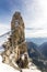 La quille du diable Devil Needle on Swiss alps near the Glacier 3000