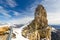 La quille du diable Devil Needle on Swiss alps near the Glacier 3000