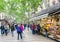 La Rambla - famous street full of tourists in Barcelona, Spain