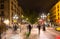 La Rambla street at night in Barcelona