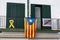 La Senyera Estelada is the flag waved by supporters seeking Catalonia`s independence from Spain