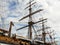 La Spezia, Italy. June 6, 2013. School ship of italian Navy Amerigo Vespucci anchored to the marina on the occasion of the