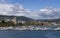 LA SPEZIA, ITALY - MAY 15, 2019: La Spezia town, seafront with palm trees and marina, looking inviting in the sunshine.