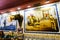 La Taurina restaurant, Madrid: bullfighting mosaics, corrida photographs, bull-heads