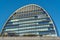 `La Vela` building BBVA bank headquarters modern building in `Las Tablas` district. Madrid, Spain