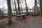 Laacher See (Glees), Germany - 11 30 2020: Stone park bench