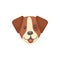 Lab dog portrait isolated cartoon pet emoji, mask
