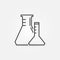 Lab Erlenmeyer Flasks vector thin line concept icon