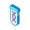 Lab Glass Test Tube With Biomaterial isometric icon