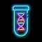Lab Glass Test Tube With Biomaterial neon glow icon illustration