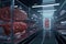 Lab grown meat concept, artificial lab grown meat production,