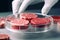 Lab-Grown Meat Concept: Meat Cultivated in a Petri Dish. AI