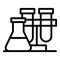 Lab pot stand icon outline vector. Scientist test