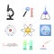 Lab symbols test medical laboratory scientific biology design molecule microscope concept and biotechnology science