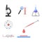 Lab symbols test medical laboratory scientific biology design molecule microscope concept and biotechnology science