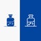 Lab, Test, Science, Bottle Line and Glyph Solid icon Blue banner Line and Glyph Solid icon Blue banner