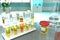 Lab test-tubes in modern microbiology office - urine quality test for hemoglobin and myoglobin or blood in urine hematuria,