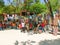 LABADEE, HAITI - MAY 01, 2018: Handcrafted Haitian souvenirs sunny day on beach at island Labadee in Haiti