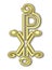 Labarum. Christogram. Christian Chi Rho symbol (for Christ)