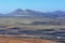 Labdscape of Lanzarote Island from mountain Guanapay, Canary Isl