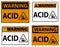 Label Acid Warning Sign On White Background