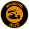 Label Acid Warning Sign On White Background