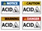 Label Acid Warning Sign On White Background