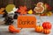 Label With Autumn Decoration, Danke Means Thank You