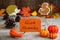Label With Autumn Decoration, Text Give Thanks