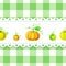 Label or background template with ripe orange pumpkins on chequered backdrop in retro country style for package or product design