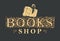 Label for books shop with ornate initial letters