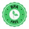 Label BPA bisphenol A and phthalates free. Non toxic plastic. Flat vector illustration isolated on white background