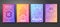 Label on color gradient background. Vintage logo, label, card, badge, frame with liquid colorful design