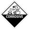 Label Corrosive Sign On White Background