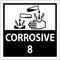 Label Corrosive Sign On White Background