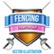 Label for fencing sport competition. Bright