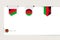 Label flag collection of Malawi in different shape. Ribbon flag template of Malawi