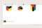 Label flag collection of Mozambique in different shape. Ribbon flag template of Mozambique