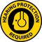Label Floor Sign, Hearing Protection Required