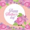 Label happy mother day floral roses and lilies elegant decoration