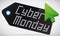 Label like a Electronic Screen with Pointer for Cyber Monday, Vector Illustration