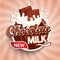 Label, logo of fresh chocolate milk.