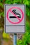 Label no smoking metal sign in the park