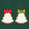 Label paper and ribbons Merry Christmas design