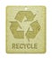 Label with recycle symbol.